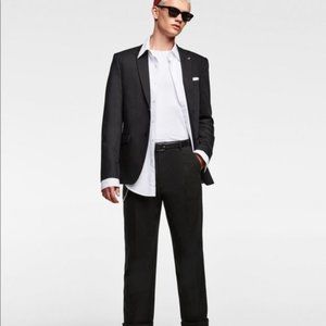 NWT Zara MAN Black Slim Fit Suit Blazer